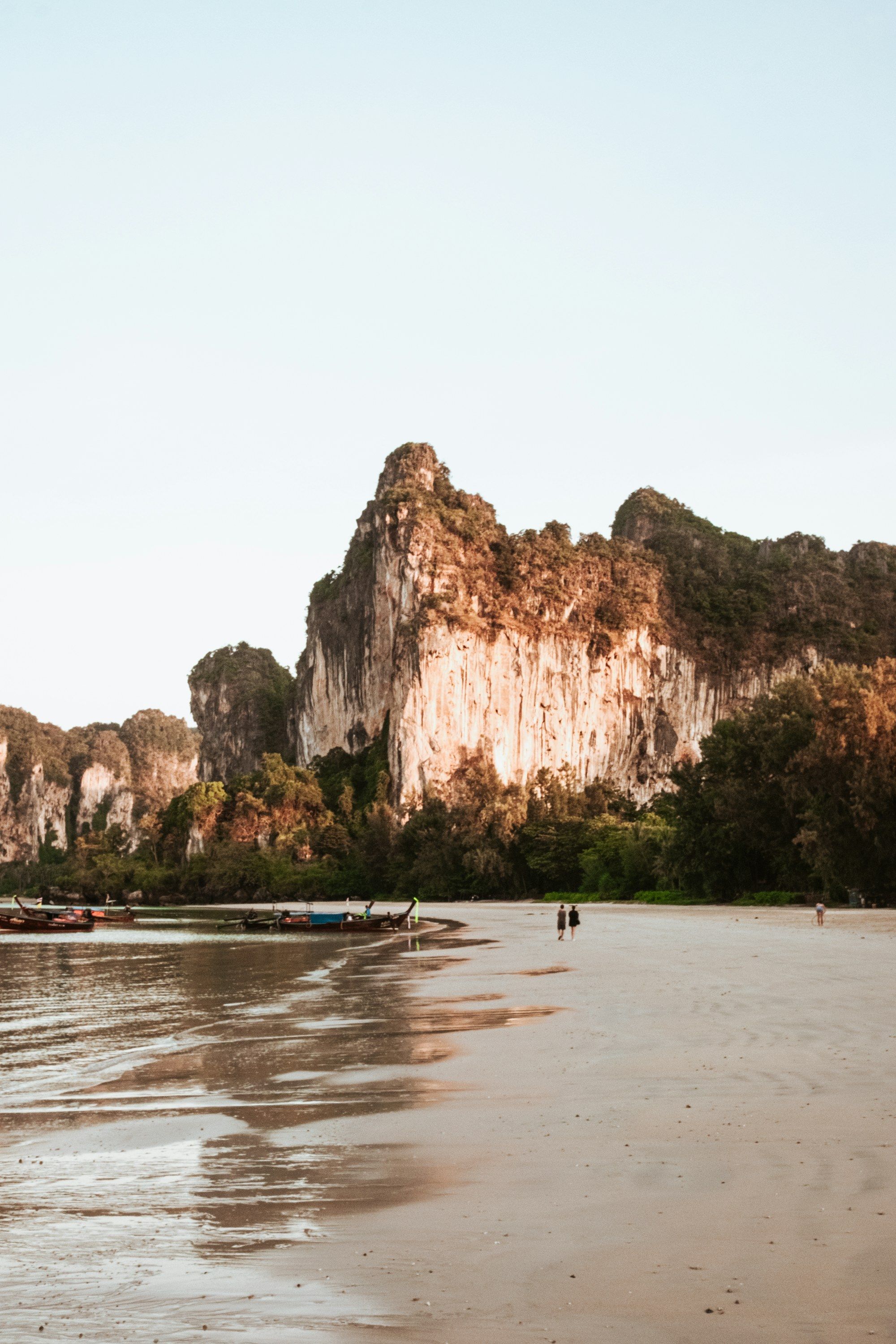 Limestone cliffs and turquoise water at Railay Beach, Krabi, Thailand